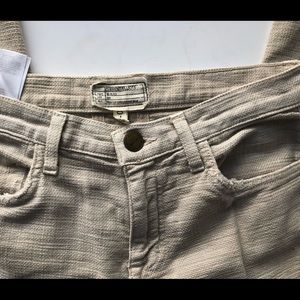 Current/Elliot Cream Colored Riveted Pants with Textered Weave, Size 24 - 0.